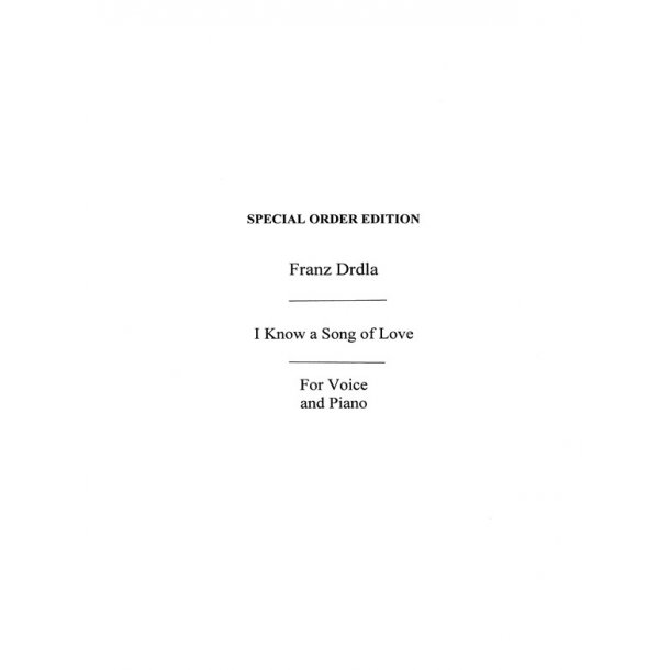 Drdla, F I Know A Song Of Love Souvenir F Vce/Pf