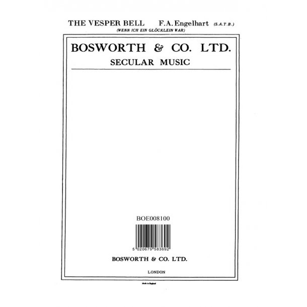 Engelheart, P The Vesper Bell Satb