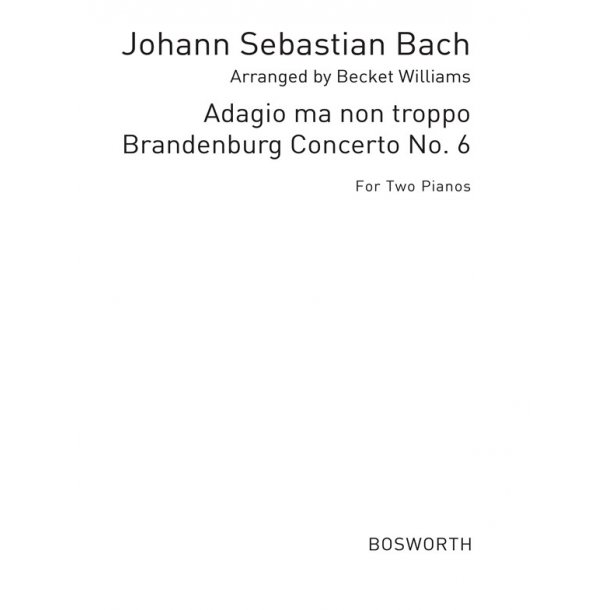 J.S Bach: Adagio Ma Non Troppo Piano Duet