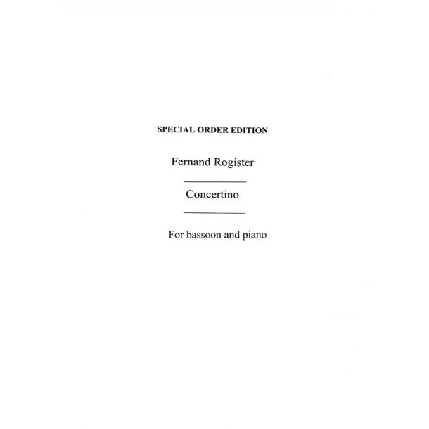 Rogister, F Concerto Bsn/Pf