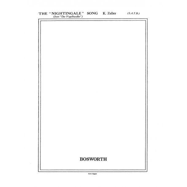 Zeller, C The Birdseller Nightingale Song Satb