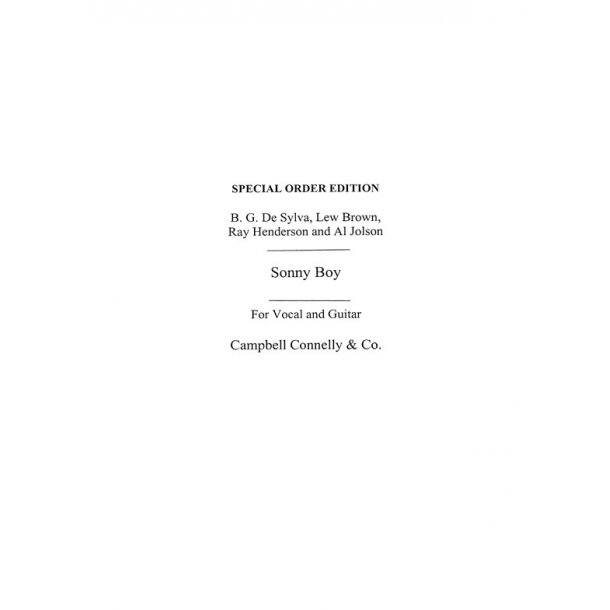 Sonny Boy Pvg Al Jolson