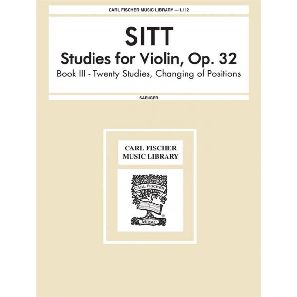 Sitt Studies For Vln Op.32 Vol 3 Bk