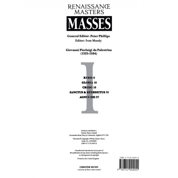 Renaissance Masters Masses 1: Palestrina Missa Dies Sanctificatus