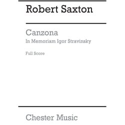 Robert Saxton: Canzona In Memoriam Igor Stravinsky (Full Score)