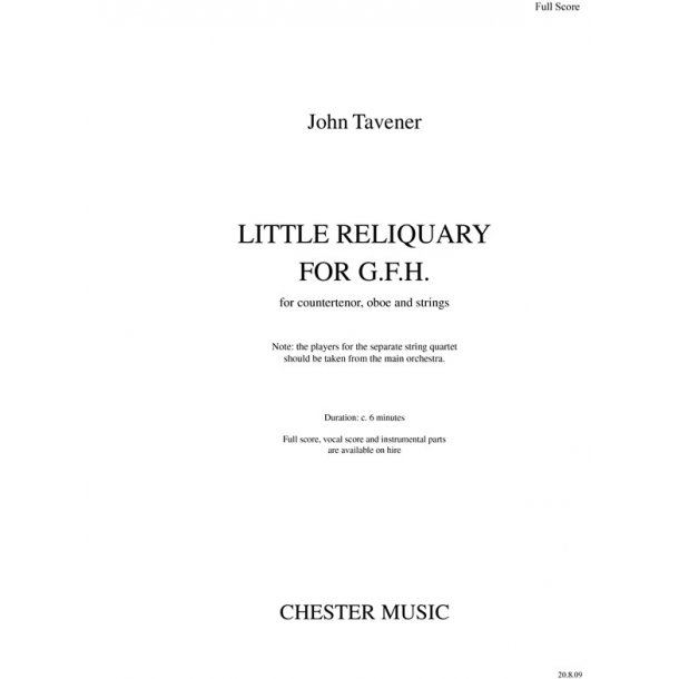 John Tavener: Little Reliquary For G.F.H.