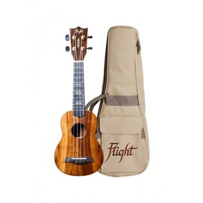 Flight: DUS445 Soprano Koa Ukulele (With Bag)