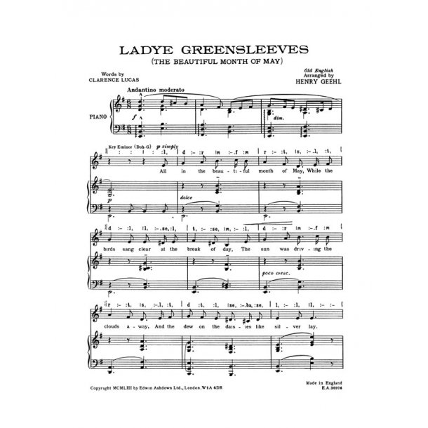 Ladye Greensleeves (Geehl) Unison (U64) (Ea36976)