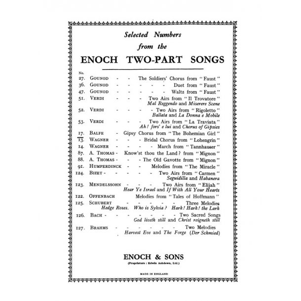 Balfe, M Gypsy Chorus From Bohemian Girl 2-pt