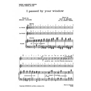 May H. Brahe: I Passed By Your Window (2pt/Piano)