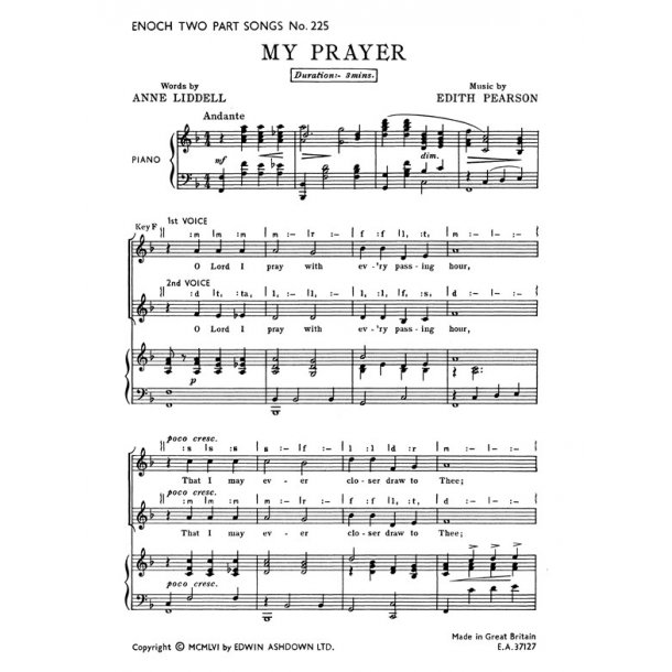 Pearson, E My Prayer 2-pt/Pf