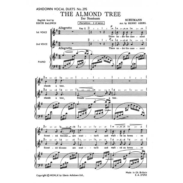 Schumann The Almond Tree 2pt/Piano