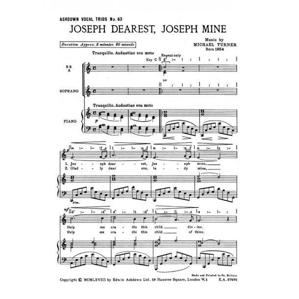 Turner, M Joseph Dearest, Joseph Mine Ssa/Pf