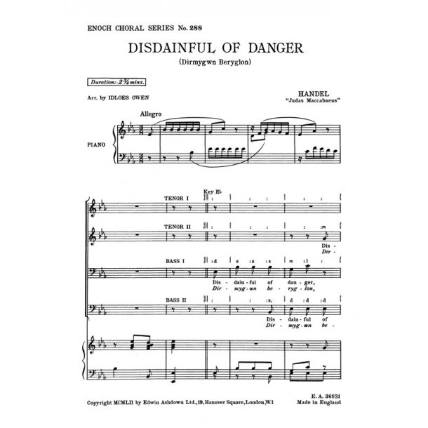 Handel  Disdainful Of Danger Ttbb