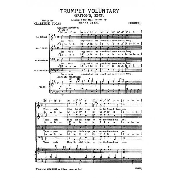 Purcell  Trumpet Voluntary  Ttbb/Pf
