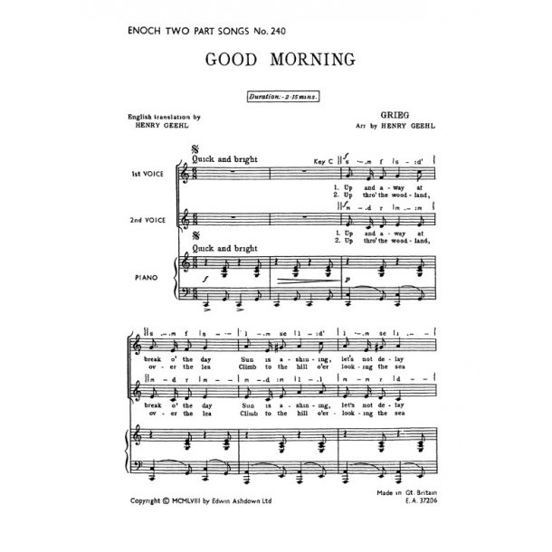Grieg, E Good Morning 2pt