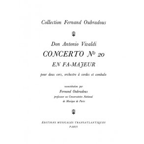 Antonio Vivaldi: Concerto N20, En Fa Majeur