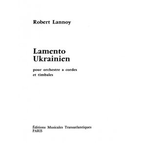 Robert Lannoy: Lamento Ukrainien