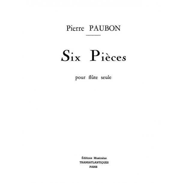 Pierre Paubon: 6 Pices
