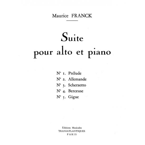 Maurice Franck: Suite