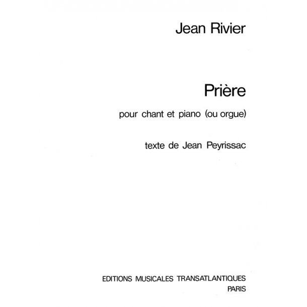 Jean Rivier: Pri&egrave;re