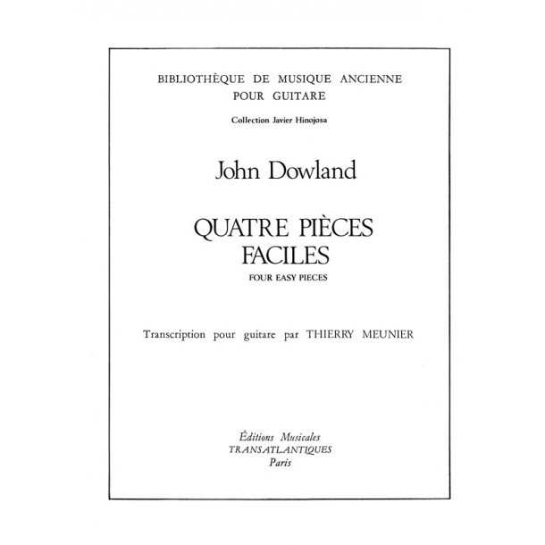 John Dowland: 4 Pi&egrave;ces Faciles