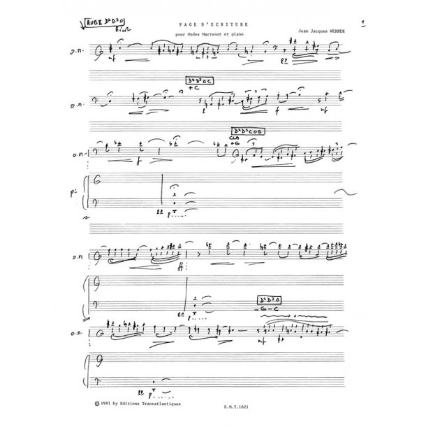 Jean Jacques Werner: Page D'criture