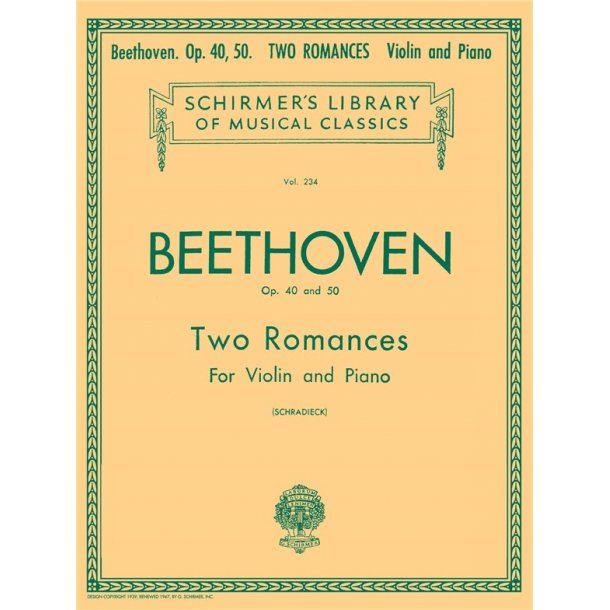 Beethoven: Op. 40 and 50 Two Romances (Violin And Piano)