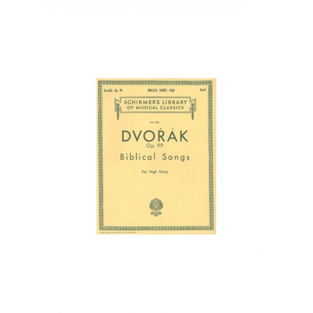 Antonin Dvorak: Biblical Songs Op.99 (High Voice)