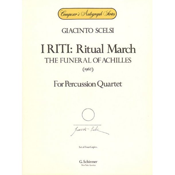 Giacinto Scelsi: I Riti - Ritual March (Percussion Quartet)