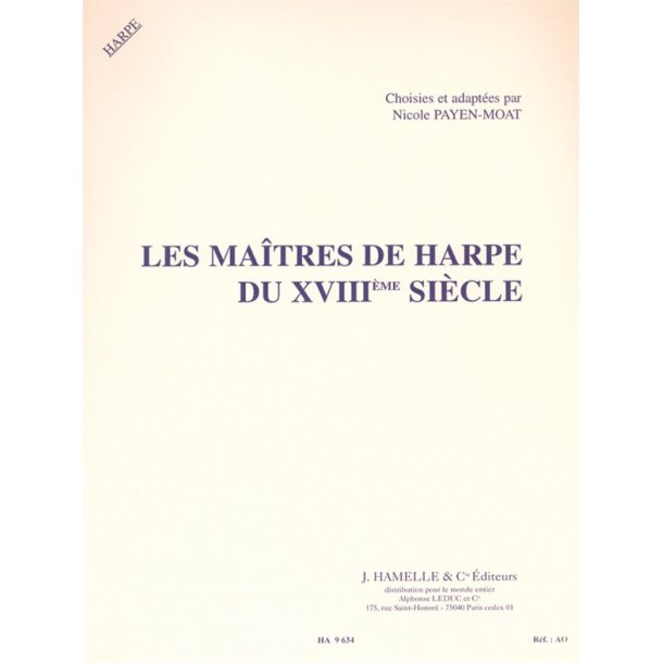 N. Payen-Moat: Les Ma&icirc;tres de Harpe du XVIII&egrave;me Si&egrave;cle (Harp solo)
