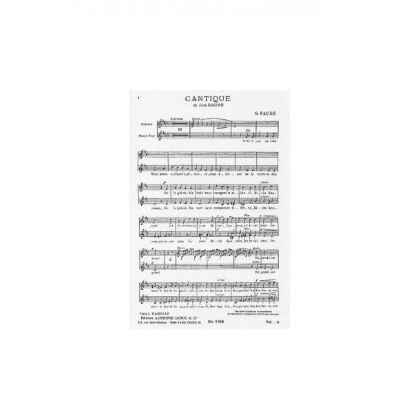 Gabriel Faur&eacute;: Cantique de Jean Racine Op.11 (Chorus Part)
