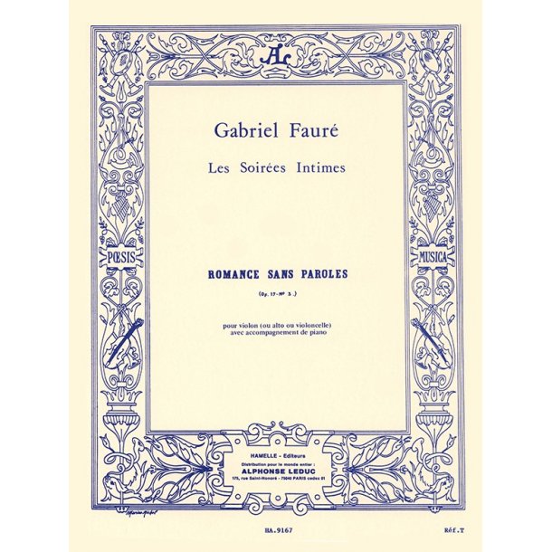 Gabriel Faur&eacute;: Romance sans Paroles Op.17 No.3 (Violin and Piano)