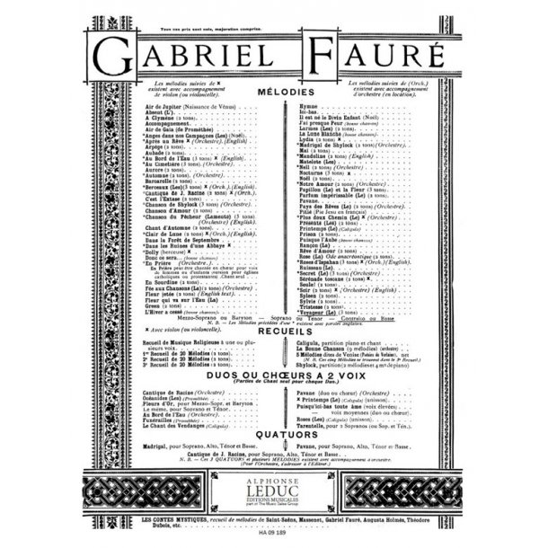 Faure Gabriel Voyageur Chant Bass Solo & Piano Book