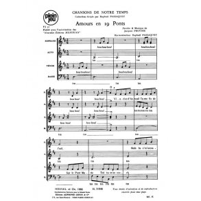 Provins Passaquet Chansons De Notre Temps Pj31 4 Part Choral