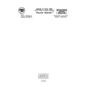 Brassens Chansons Notre Temps Pauvre Martin (Passaquet) 4pt Unacc Bk