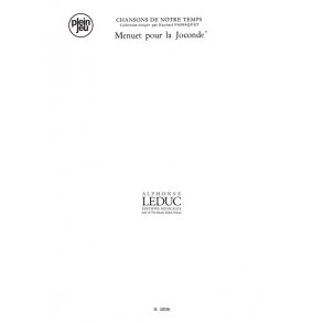Braffort Chansons De Notre Temps Pj125 Menuet Pour La Joconde 3 Part