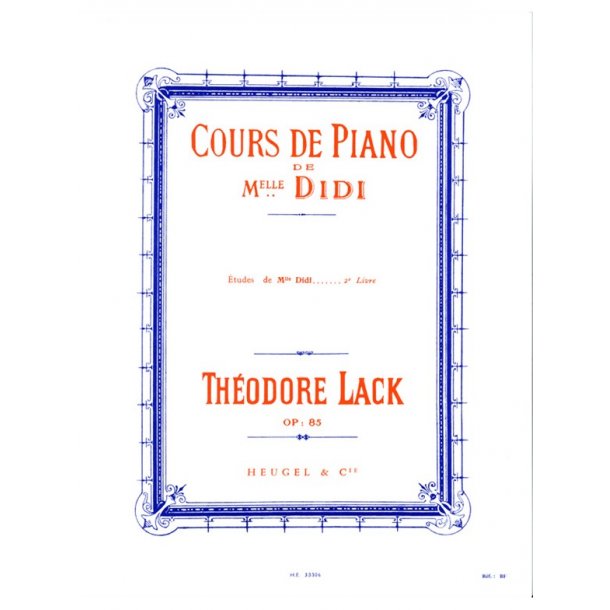 Lack Cours De Piano De Mlle Didi Etudes Volume 2 Piano Book