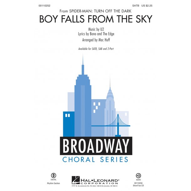 U2 BOY FALLS FROM THE SKY FROM SPIDER-MAN (ARR HUFF MAC) SATB CHORAL
