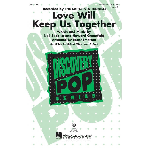 Love Will Keep Us Together 3pt Chor