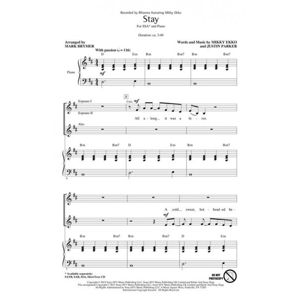 Ekko/Parker Stay (Brymer) Ssa Chor