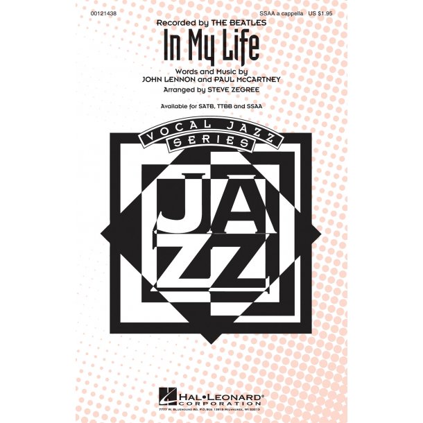The Beatles In My Life (Arr Zegree Steve) Ssaa A Cappella Choral