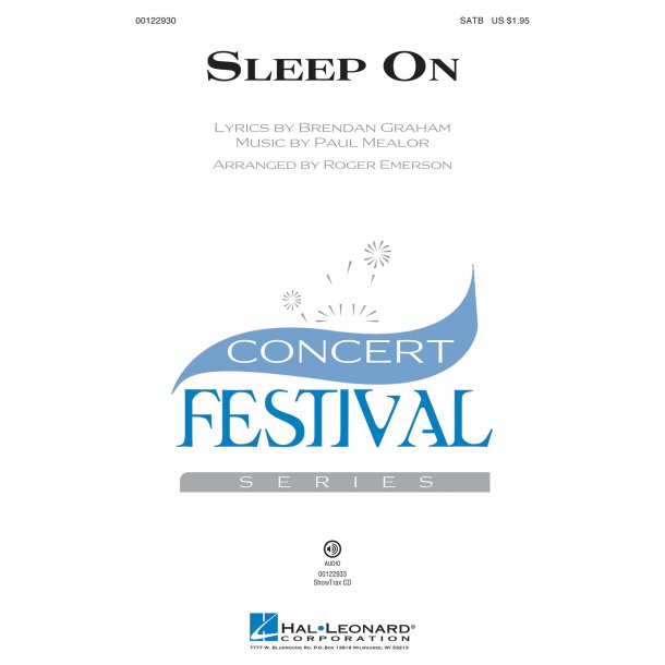 Mealor Paul/Graham Brendan Sleep On (Arr Emerson Roger) Satb Choral