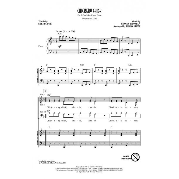 Lippman/Dee Chickery Chick (Arr Shaw Kirby) Voicetrax Cd