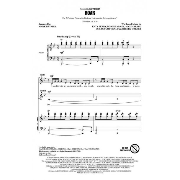 Perry Roar (Brymer) 2pt Chor