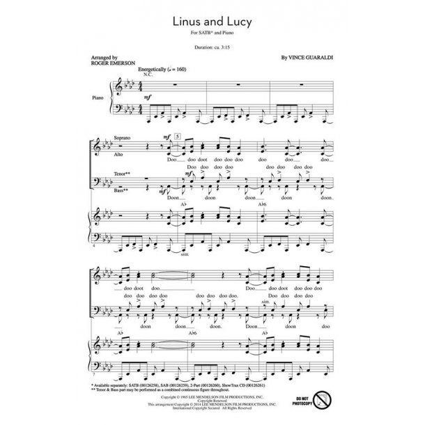 Guaraldi Vince Linus And Lucy (Arr Emerson Roger) Showtrax Cd