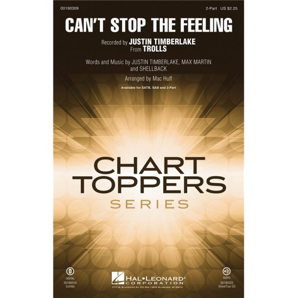 Can't Stop The Feeling Arranged By Mac Huff (2 Part)