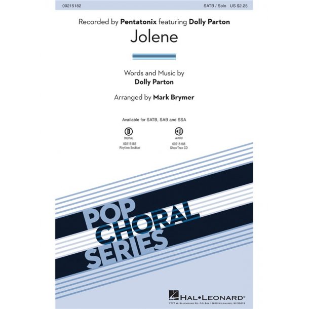 Dolly Parton: Jolene - Recorded By Pentatonix (SSA)