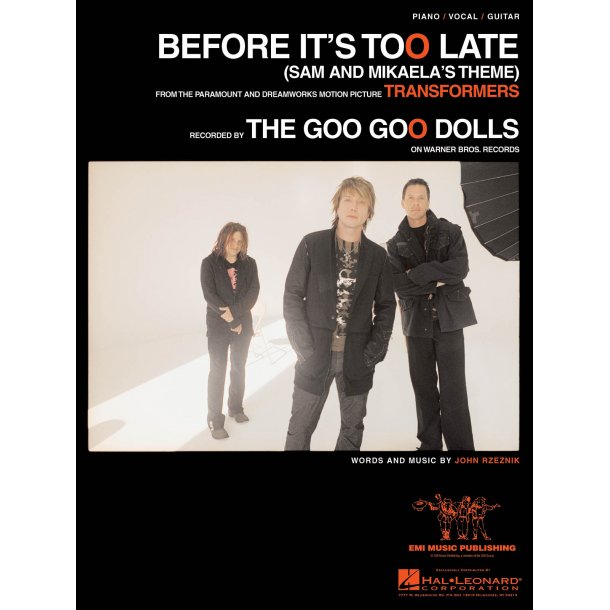 THE GOO GOO DOLLS BEFORE IT'S TOO LATE SAM &amp; MIKAELA'S THEME PVG SHEET