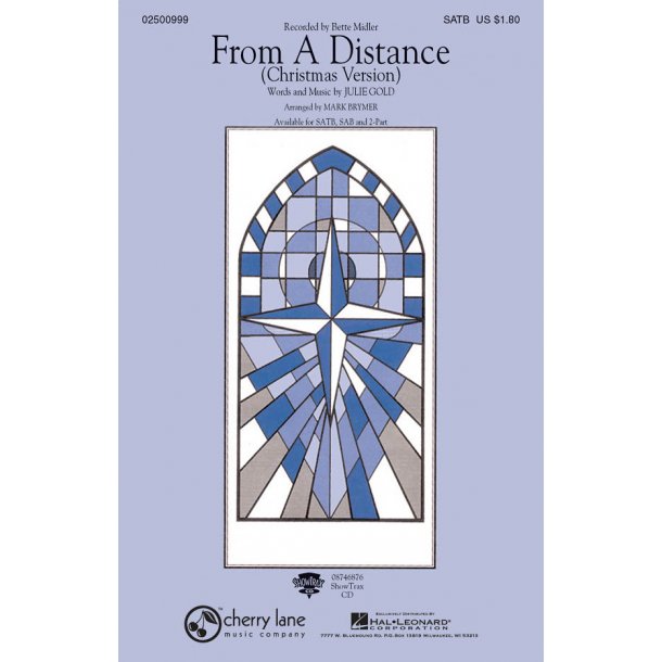 MIDLER BETTE FROM A DISTANCE CHRISTMAS VERSION (ARR BRYMER MARK) SATB